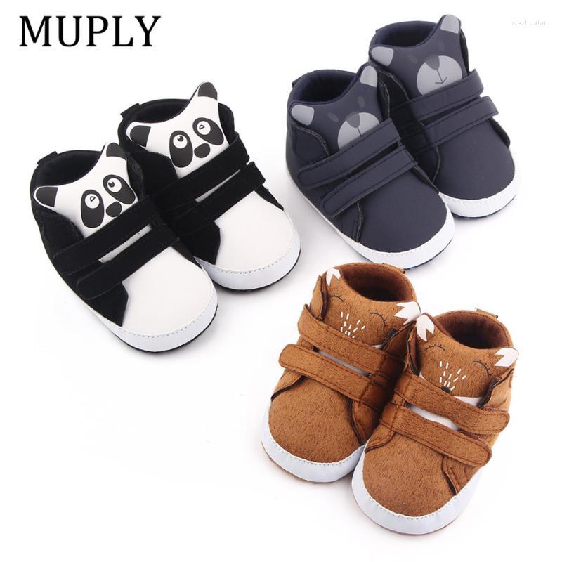 

First Walkers Baby Boys Fashion Sneakers Print Cartoon Animal Panda Pattern Soft Sole Infant Toddler Indoor Shoes For -18MFirst