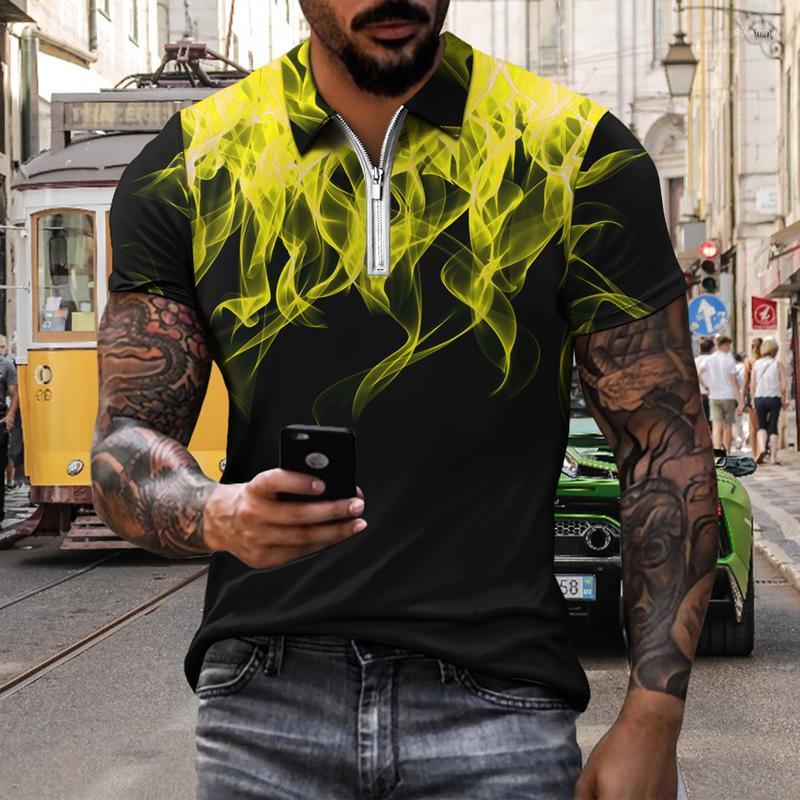 

Men' Polos Men' Summer Casual Shirts Short Sleeves Oversized Colorful Flame Digital 3D Printed T-Shirts Fashion StreetwearMen, Chj-xwcj-dw720