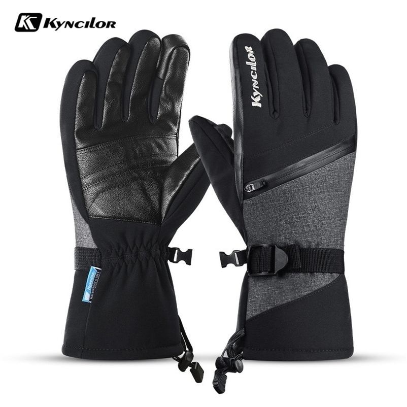 

Ski Gloves Winter Thicken Snow Ski Gloves Waterproof Windproof Touch Screen Skiing Snowboard a220826, Black