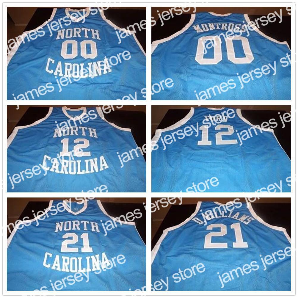 

Basketball Jerseys MeNorth Carolina Tar Heels College 00 Eric Montross 12 Phil Ford 21 Donald Williams Retro Basketball Jersey Men's Stitched Custom Number Nam, As show