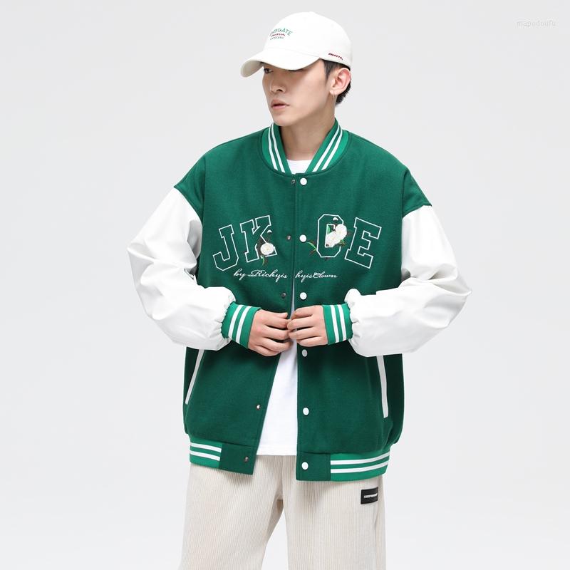 

Men's Jackets Men Varsity Jacket Baseball Bomber Coat Letter Print Streetwear Harajuku Sports Sweatshirt Loose, Blue