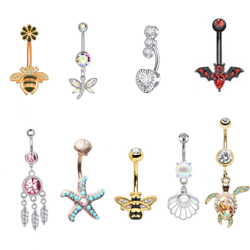 

Fashion Letter BRTCH dancer navel ring Piercing Nail Body Jewelry for Girls Jewelry