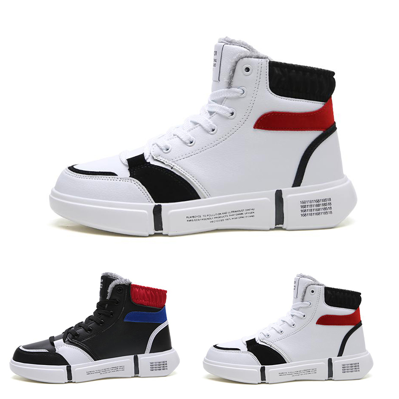 

New arrival Lace Simple designer shoes soft black white Grey warm man boy men boots mens Sneakers Boot trainers outdoor walking Size 39-45