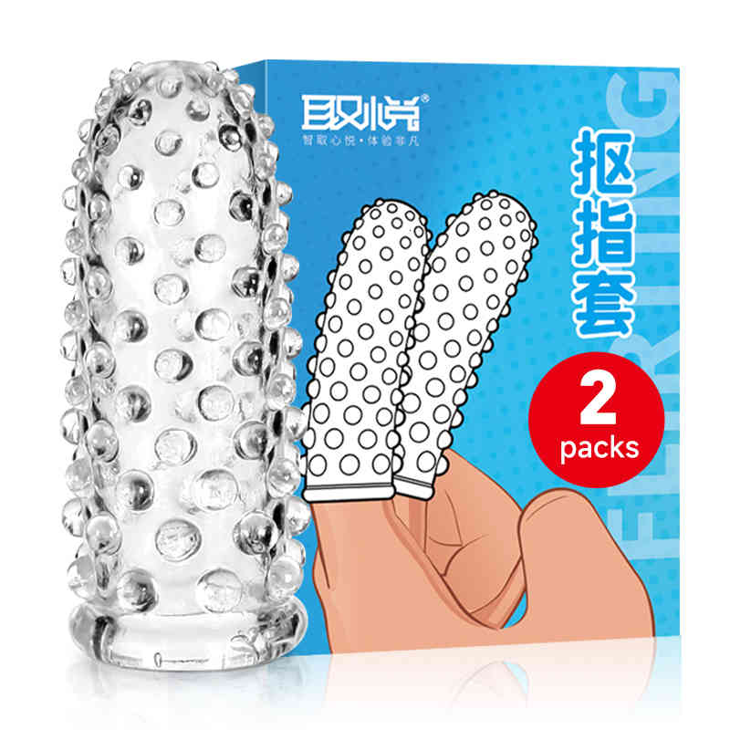 Clearance PromotionTpe Finger One Pair Massager Women Stimulate Vaginal Vibrator Sleeves Condo Cock-image-794874984