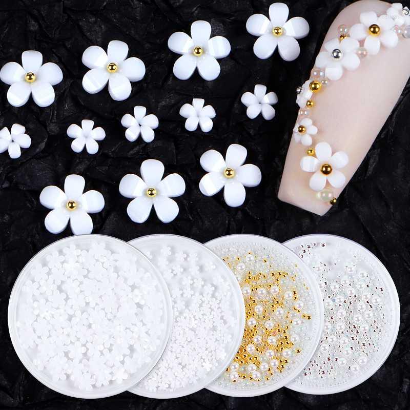 

Nail Art Decorations 200Pcs Acrylic Color Flowers 3mm/6mm Size Rhinestone Bead Pearl Design Decortion DIY Accesorios Manicure Supplies