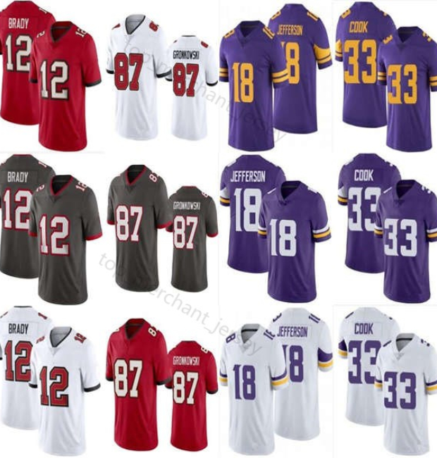 

jersey Minnesota''Vikings''mens 12 Tom Brady 87 Rob Gronkowski 18 Justin Jefferson Chris Godwin Devin White 33 Dalvin Cook 19 Adam Thielen Ha, Women size