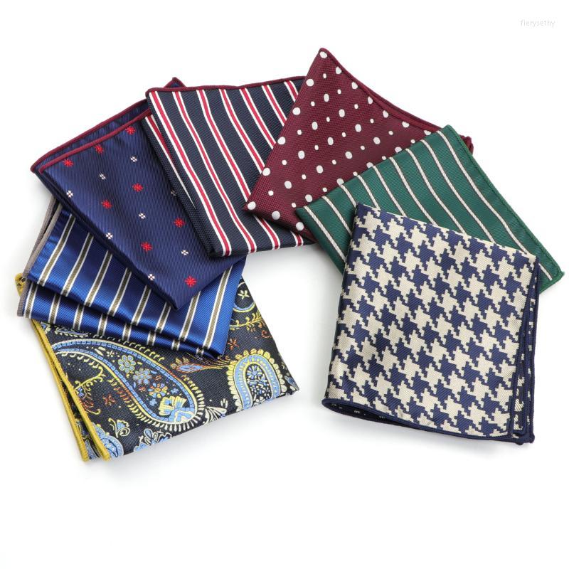 

Bow Ties Men's Handkerchief Polka Dot Striped Woven Printing Pocket Square Hankies Business Casual Polyester Hanky NO.21-44