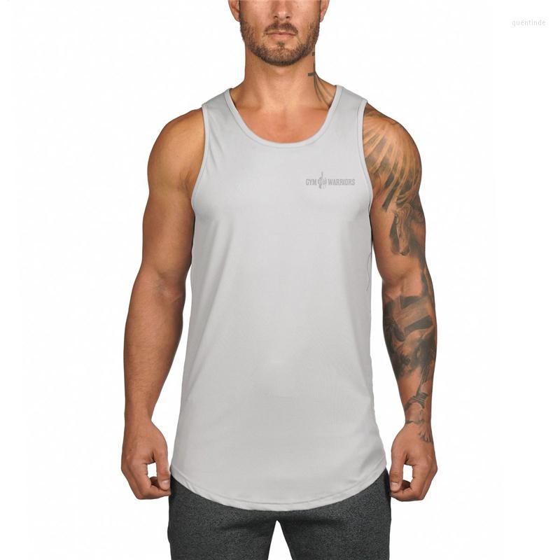 

Men's Tank Tops Arrival Men Fitness Bodybuilding Top Summer Comfortable Fashion Sleeveless T-shirt Quick-drying Printed Mens Vest, Gray