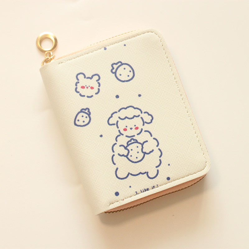 

56Cute cartoon cat mini cloth short coin purse women's zipper coin bag small purse62