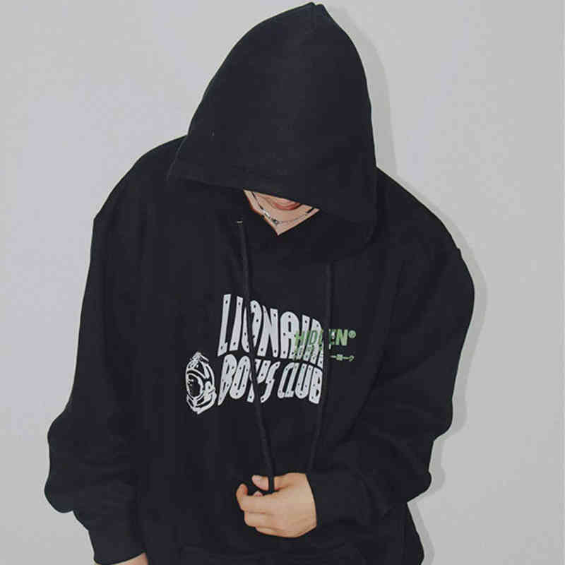 

BBC American Hoodie Men's Black Pullover Sweater Print Couple Loose Hooded Coat Fashion