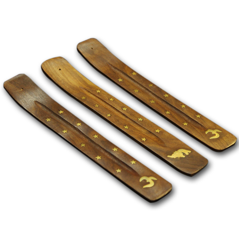 

Natural Wooden Incense Stick Holder Fragrance Lamps Ash Catcher Burner Holders Home Decoration Censer Tools