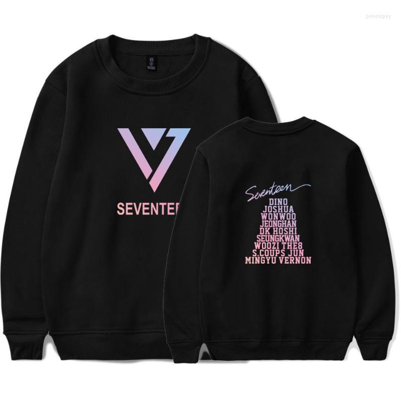 

Men's Hoodies Seventeen Pullovers Print O-neck Couple Sweatshirts Autumn Fleece Clothes Unisex Kpop Sweatershirts 4xl, Black