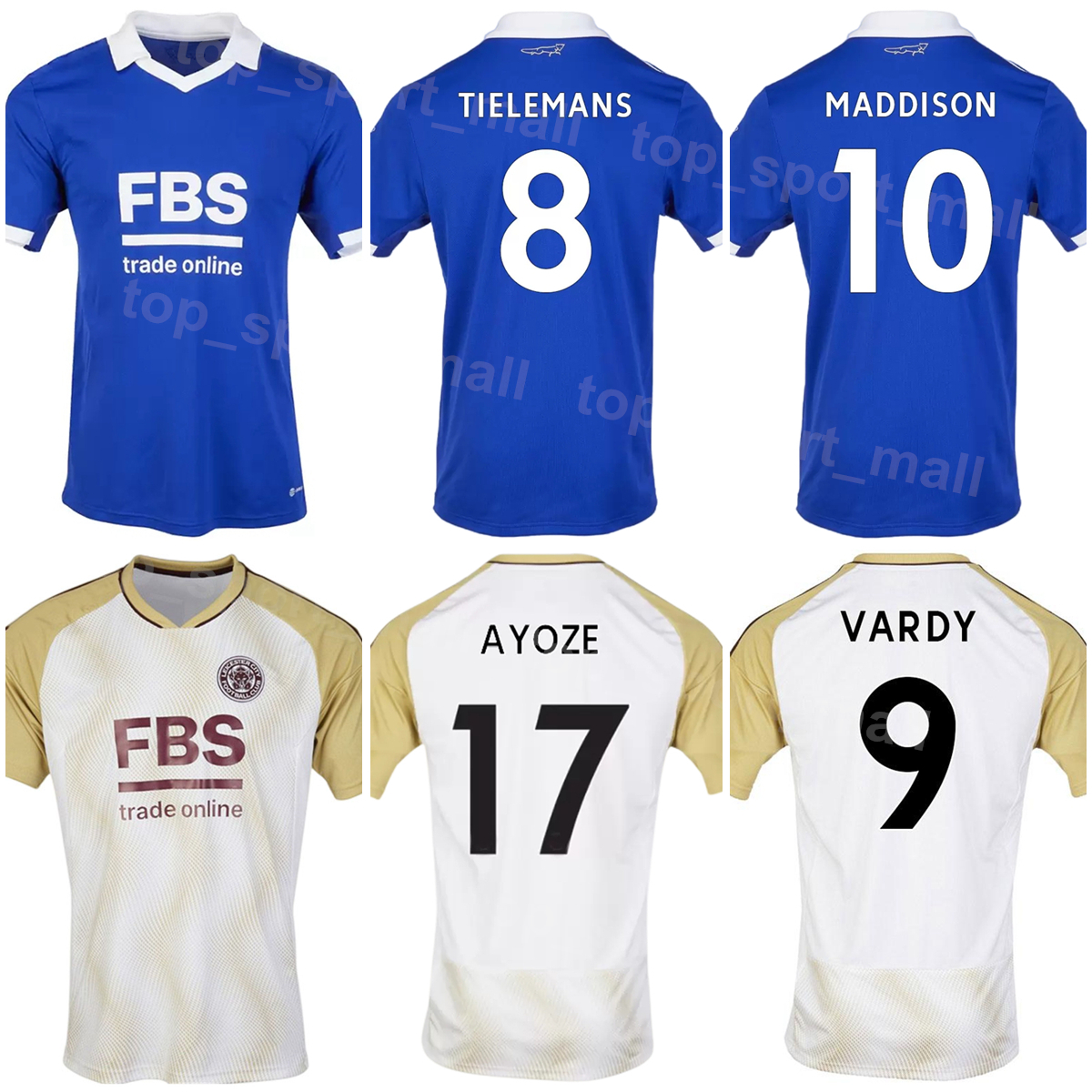 

22-23 Leicester Soccer City 9 Jamie Vardy Jerseys 10 James Maddison 27 Timothy Castagne 8 Youri Tielemans 20 Patson Daka Football Shirt Kits Sport Team Blue White