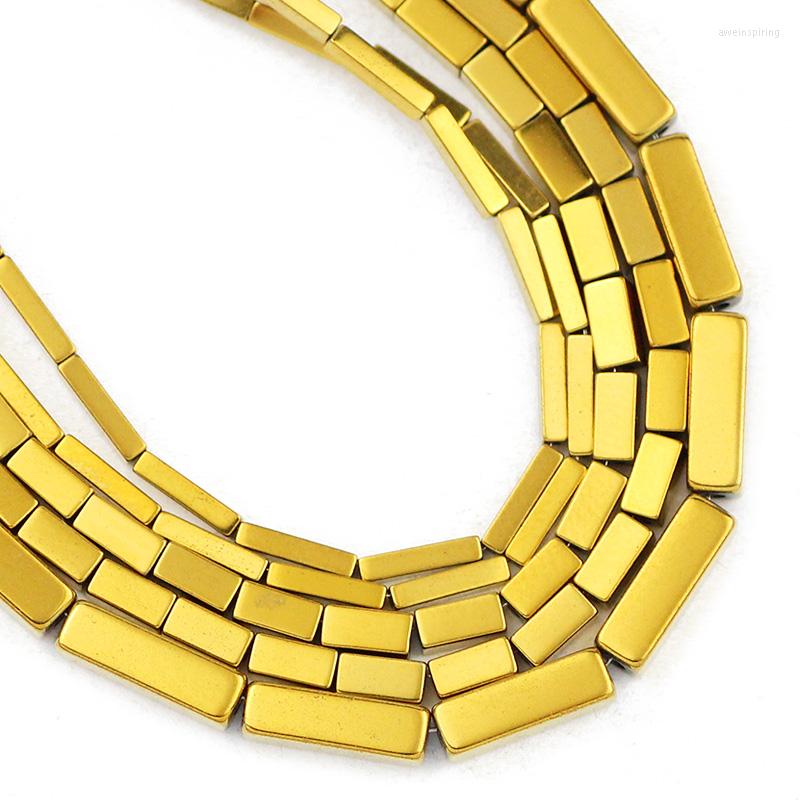 

Beads 4/6/9MM Gold Color Rectangle Cuboid Square Hematite Natural Stone Spacer Loose For Jewelry Making Diy Bracelet Accessories