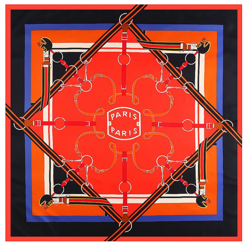 

Twill Weave Silk Square Scarf Belt Print Neckerchief Bandana Women Headwear Shawl Vintage Handmade Scarves Large Size 130 130 Cm209j