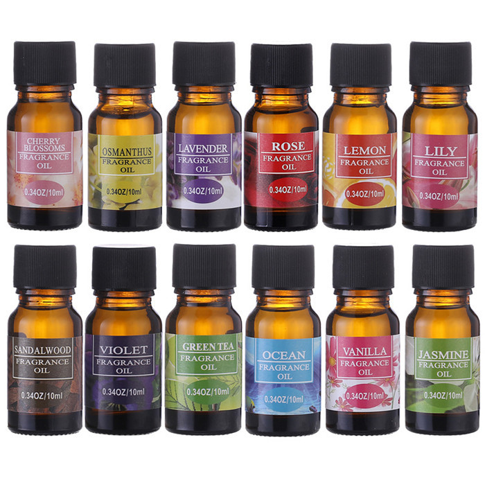 

Essential Oils 10ml Flower Fruit Essential Oil For Aromatherapy Diffusers Air Freshening Body Massage Relieve Oil Skin Care 12pcs