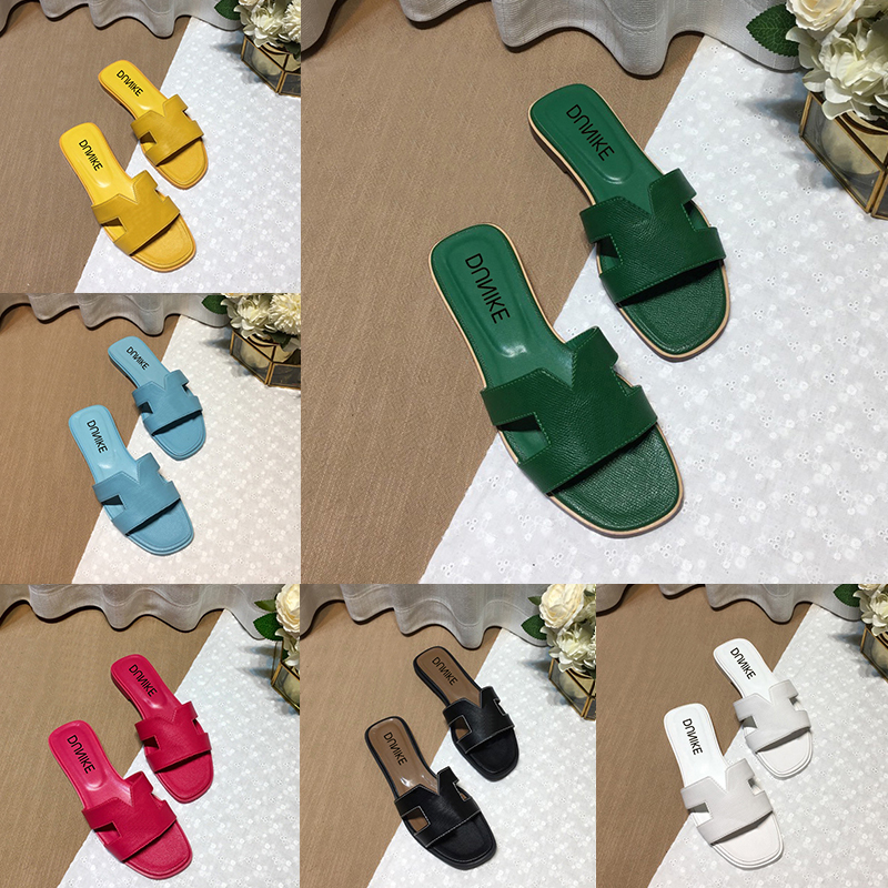 

GAI With box Orans slippers Designer slides women sandal shoes fashion Flat Flip Flops Suede Leather Ladies Summer slipper top quality Beach party Slide dust bag, Double box