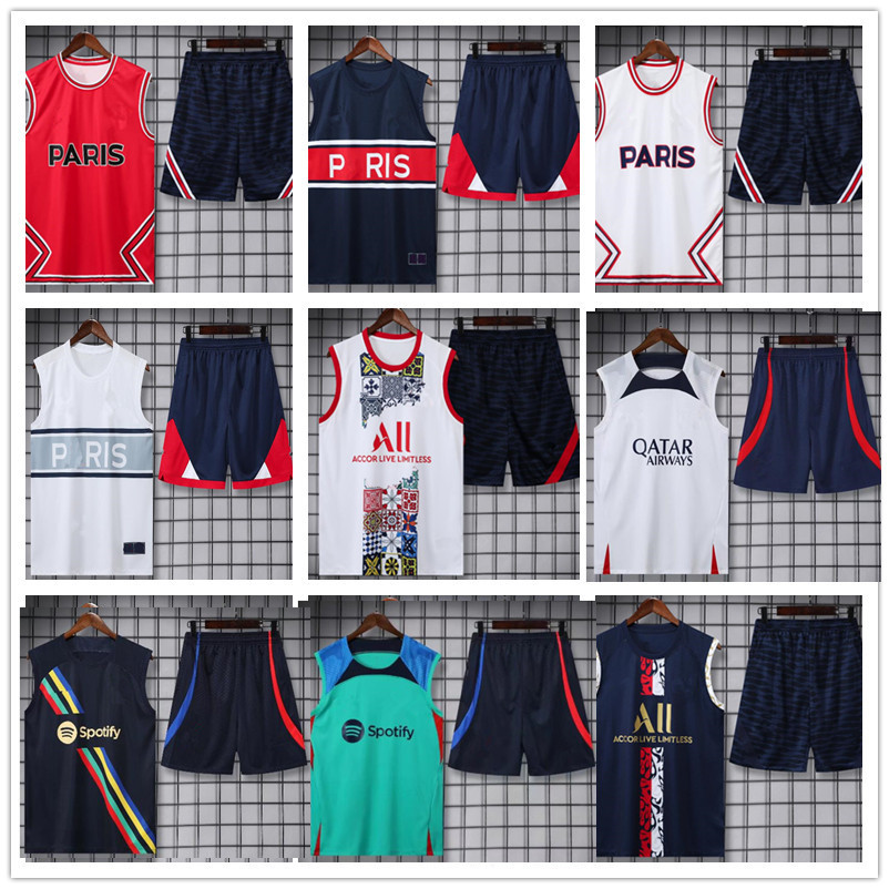 

Mens sleeveless football training Tracksuits kit 2022Parise summer shirt shorts soccer vest T-shirt jogging tracksuits suit