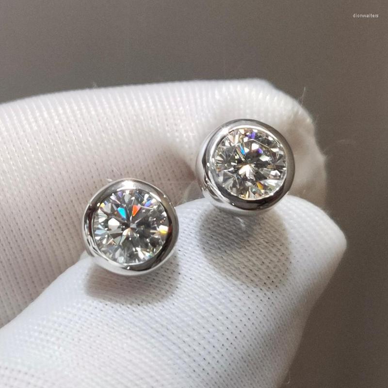 

Stud Earrings Classic 18K White Gold Bubble Gemstone Brilliant Cut 0.5 Carat Diamond D Color Round 5mm Moissanite Gift