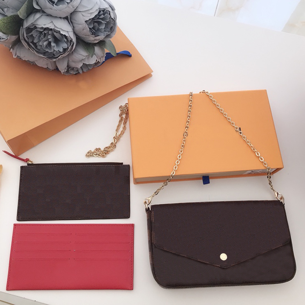 

2022 New Classic Design Ladies Shoulder Crossbody Bag High Quality Leather Fashion Ladies Clutch Messenger Bag With Dust Bag Box, Brown