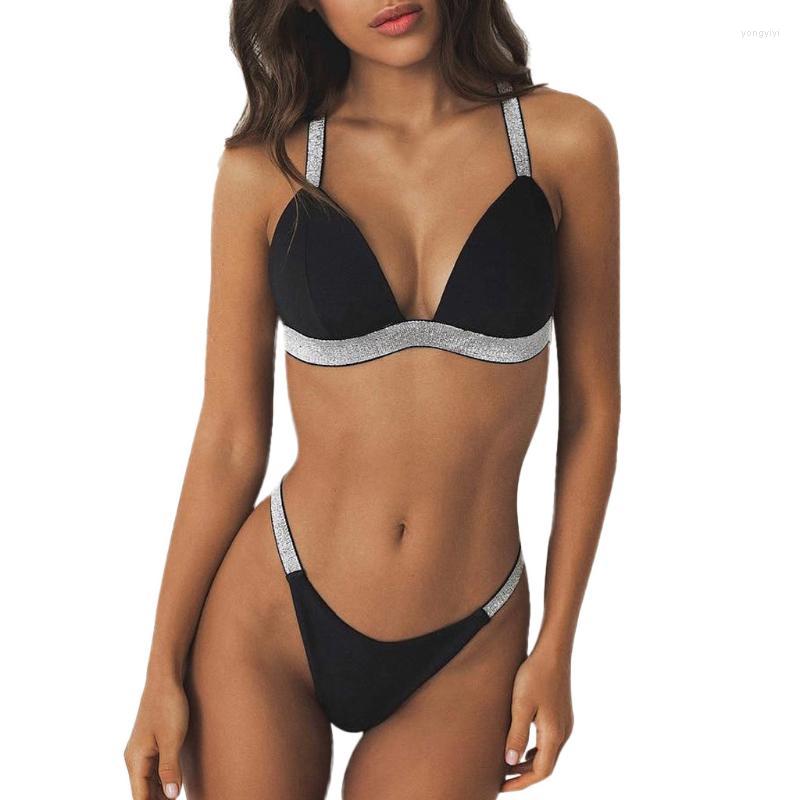

Bikinis Set Sexy Swimwear Women's Bikini Padded Push Up 2022 Bra Bandage Swimsuit Beachwear Bathing Badpak Dames