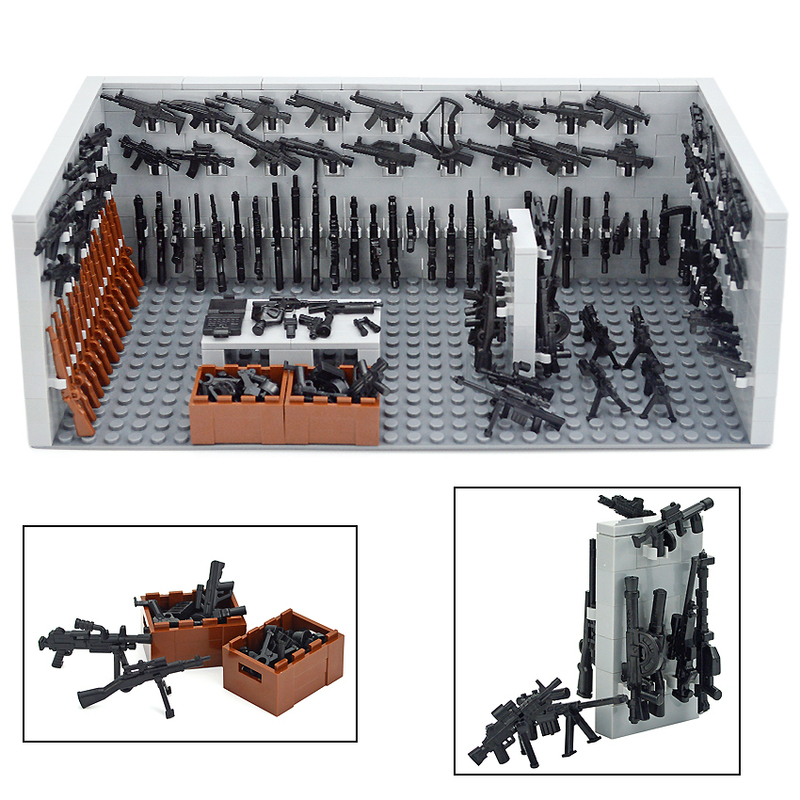 

Blocks WW2 Military Weapon Storage Room Bricks Set MOC SWAT Soldiers Gun Accessories Building Toys For Children Birthday Gift 220827