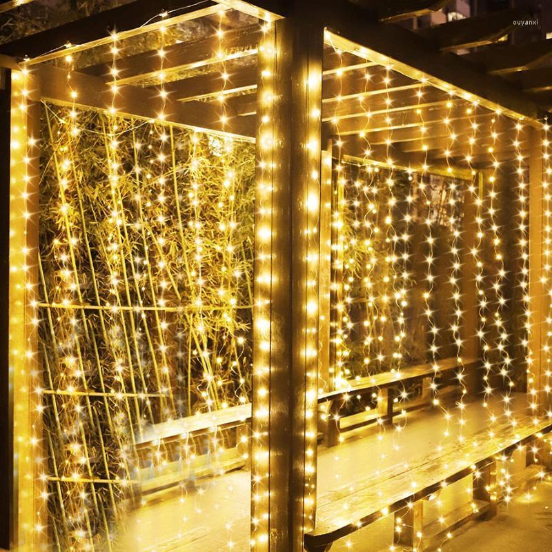 

Strings 3M 6M 8M 10M Width Led Window Curtain Fairy String Light Waterfall Christmas Party Garland Outdoor Holiday Wedding Icicle