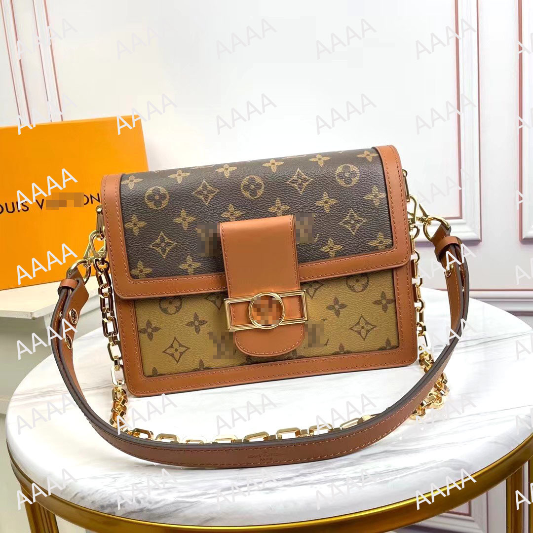 

M44391 DAUPHINE MM Clutch bag Canvas messenger women Genuine leather designer purse crossbody shoulder bag handbag, M:25cm