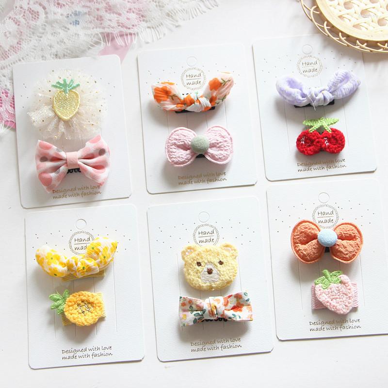 

Hair Accessories 2/5 Pcs/Set Baby Pins Bowknot Clips Handmade Princess Cute Barrettes Girls Bangs Clip