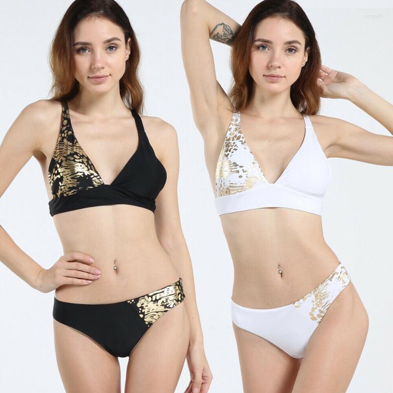 

Bikinis Set Women' Bikini Tankini Two Piece Push-up Padded Bra Swimwear Gilding Bandage Cotton Print Swimsuit Triangle Bathing Suit