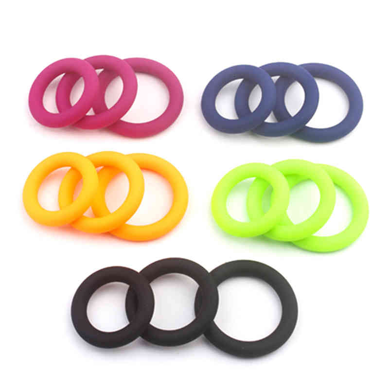 Massager Vibrator 3pcs Penis Ring Set Silicone Rings Ejaculation Delay Cockring-image-795342592