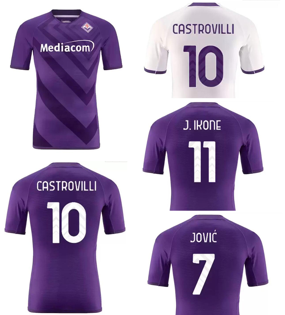 

Design Your Own Fiorentina Soccer Jerseys 22-23 Customized Thai Quality Football wear CASTROVILLI 10 A. CABRAL 9 SAPONARA 8 J. IKONE 11 MALEH 14, 22-23 home