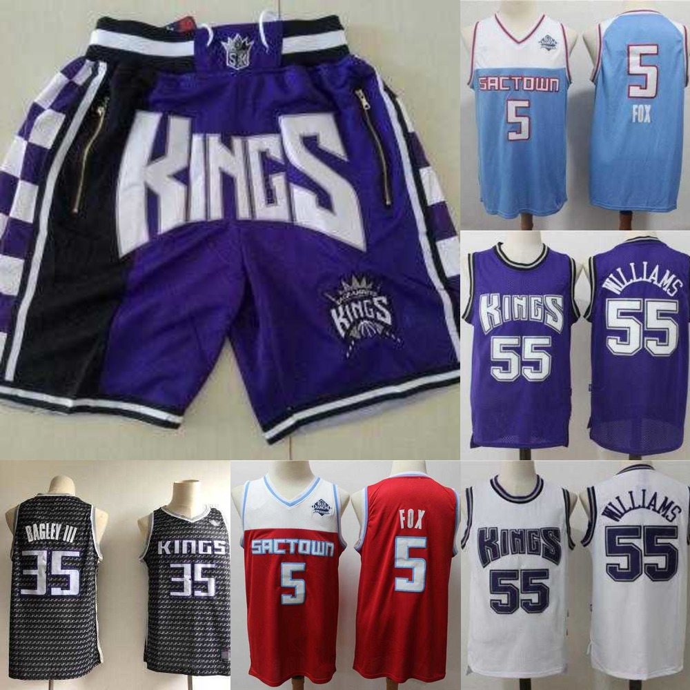 

Men Jersey Sacramento''Kings''Jersey De'Aaron 5 Fox Marvin 35 Bagley III Jason 55 Williams Basketball Shorts Basketball Jerseys, Color