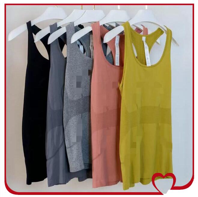 

LU - yoga to Swiftly Tech shaping Women tshirts All Tied Up Vest Designer Tee Loose Gym Workout Tops Breathable Fitness Sport clot, Black nude bra