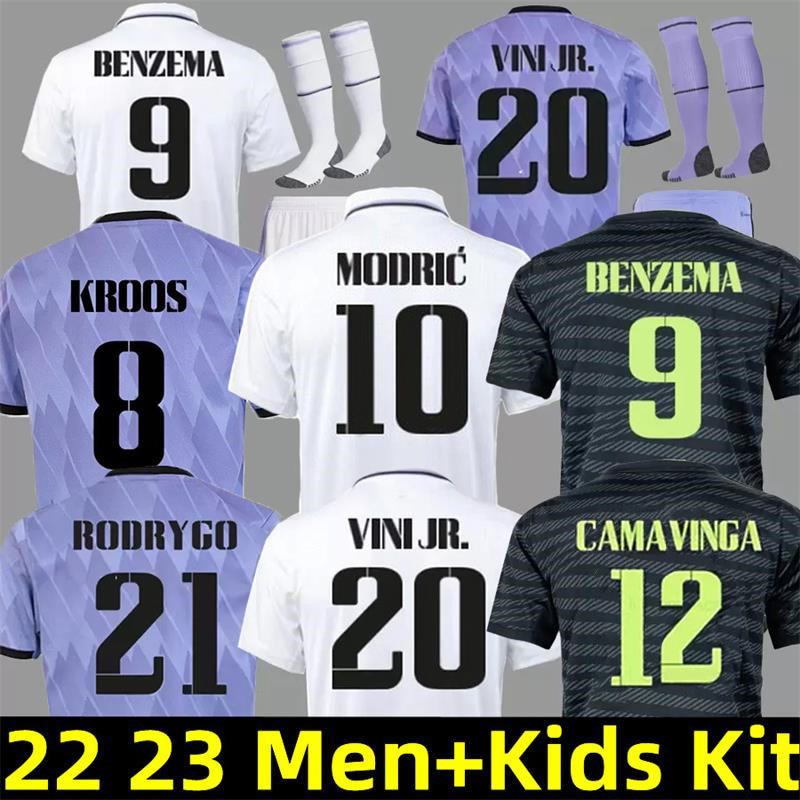 

2022 2023 Real Madrids BENZEMA Jerseys VINI JR MODRIC Camavinga 22 23 Soccer Jersey Tchouameni Asensio KROOS HAZARD Rudiger camiseta Football Shirt Men kids kit, 22-23 fourth kids