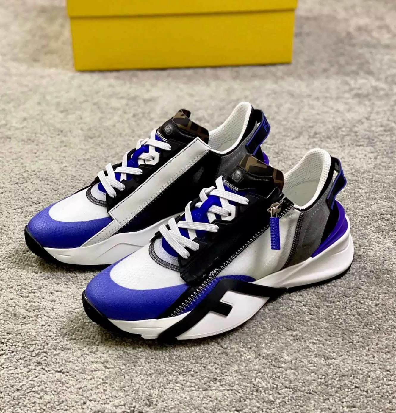 

Luxurious Brands Men's FLOW Sneakers Shoes Comfort Designer Casual Men's Sports Zipper Rubber Runner Sole Skateboard Walking Tech Fabrics Outdoor Trainer EU38-46, 13