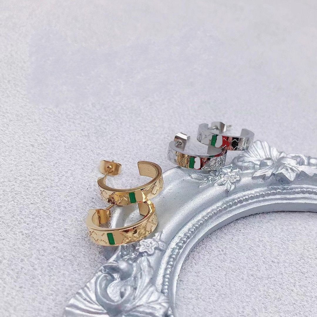 

Easy chic girls studs Factory price never fade 316L stainless steel circle love letter small hoop Earring deluxe Women Charm Earrings Fashion Jewelry Christmas gift