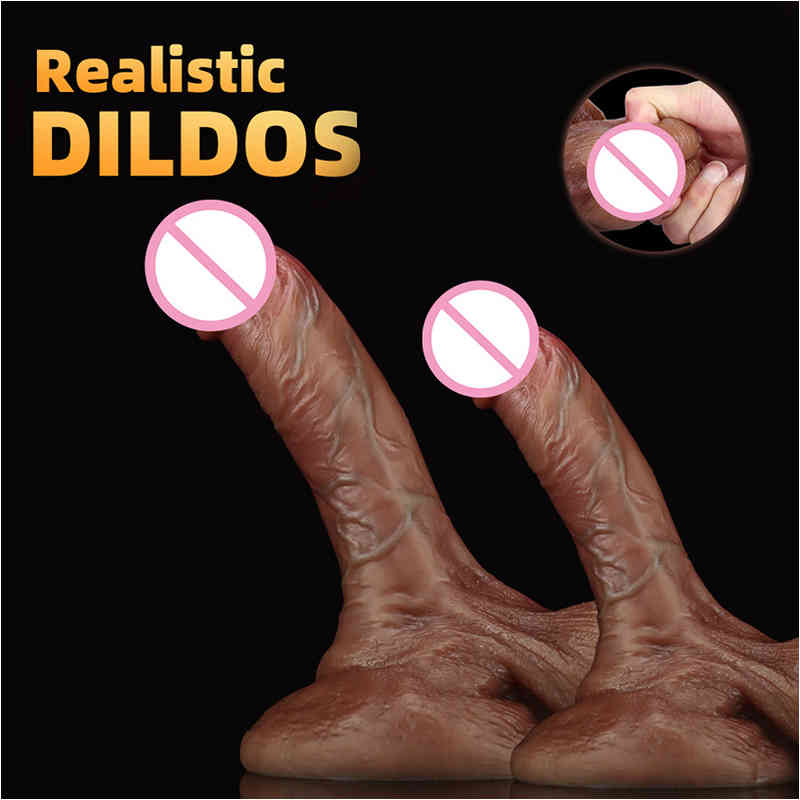 Massager Vibrator Cock Silicone Realistic Dildo Soft Huge with Suction Cup Flexible G-spot-image-795320684
