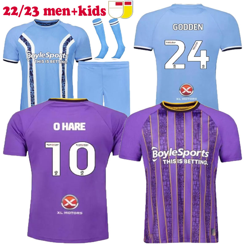 

22 23 Coventry city soccer jersey maillot de foot 2022 2023 O'Hare Gyokeres Godden Hamer football shirts home away kids kit, Home 1