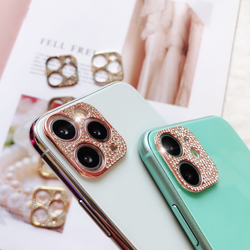 

Camera Screen Protector for IPhone13 Mini 11 12 Pro Max Lens Diamond Film Frame Metal Tempered Glass