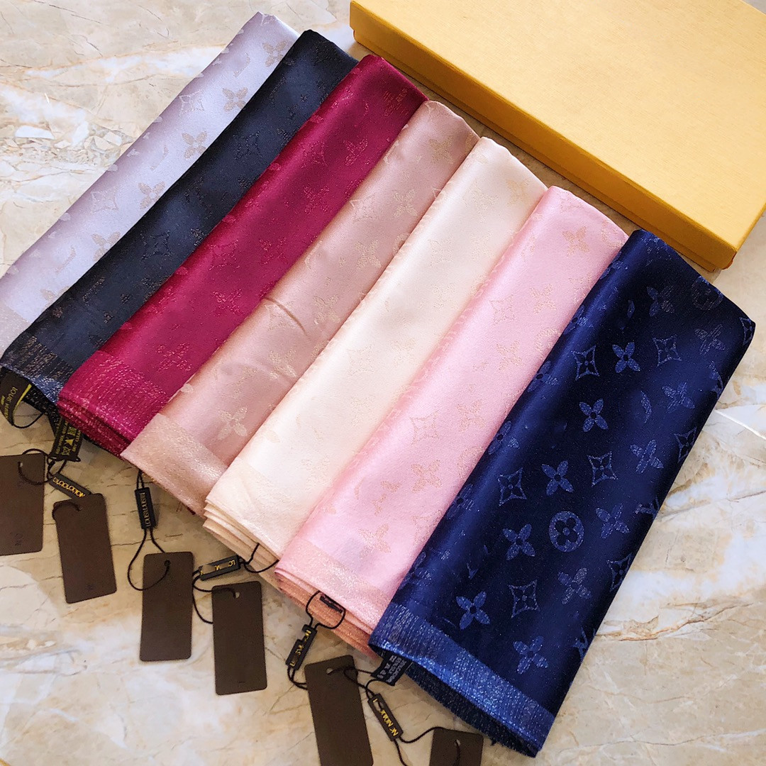 

2022 Fashion bandana Luxury letters Print Scarves Woman Brand cashmere and Silk Scarfs for Women 7colors large size Shawl hijab High quality