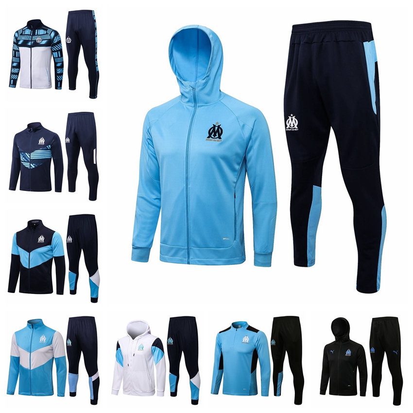 

22/23 New Olympique Marseilles Tracksuits Zipper Jacket Vest Training Suit Jogging Set Football Soccer Jerseys Kit Chandal Survetement Maillots De Foot ED010, 10
