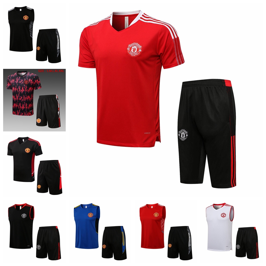 

22/23 New Manchesters United Tracksuits Polo Tshirt Vest Training Suit Jogging Set Football Soccer Jerseys Kit Chandal Survetement Maillots De Foot JV012, 15