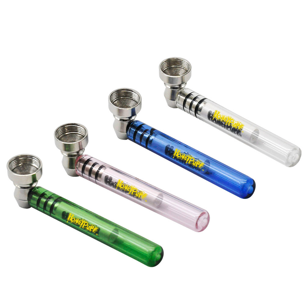 

Smoke Accessories Glass Pipe with 10pcs Activated Carbon Filter 93MM Herbs Tobacco Pipes