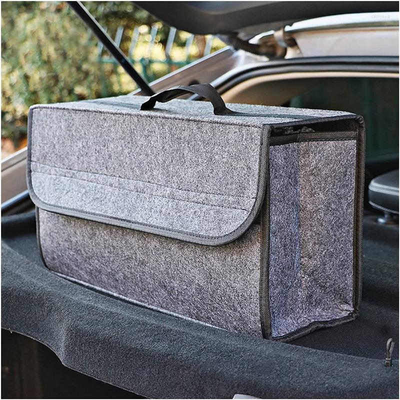 

Car Organizer Trunk Soft Felt Storage Box Cargo Container Bag Stowing Tidying Holder Multi-Pocket