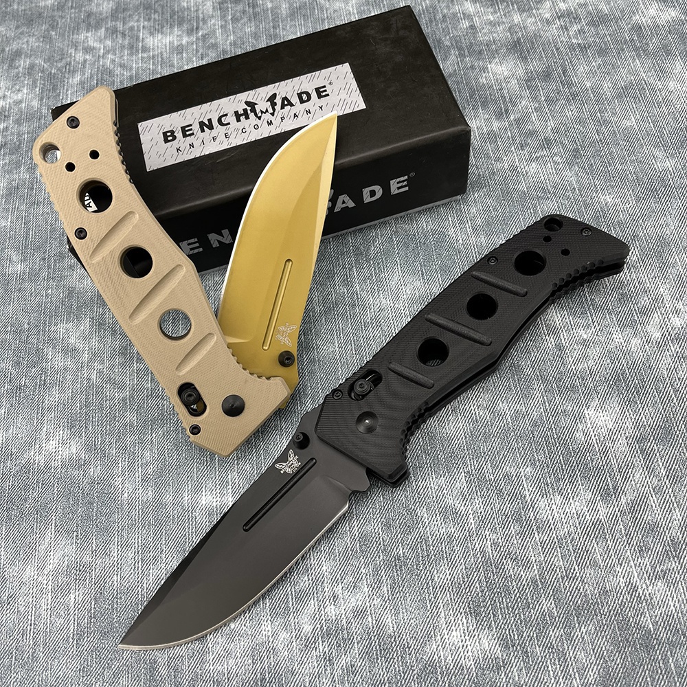 

Benchmade 275SGY 1 Shane Sibert Adamas Folding Knife 3.78 inch CruWear Tungsten Gray Combo Flat Dark Earth Plain Blade Black
