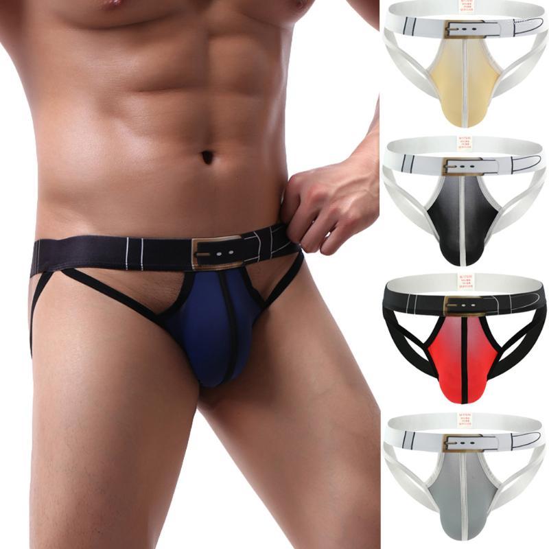

Underpants First Place G Men' Ice Silk Sexy Underwear After Empty Breathable Comfort Thick Long Mens, Red