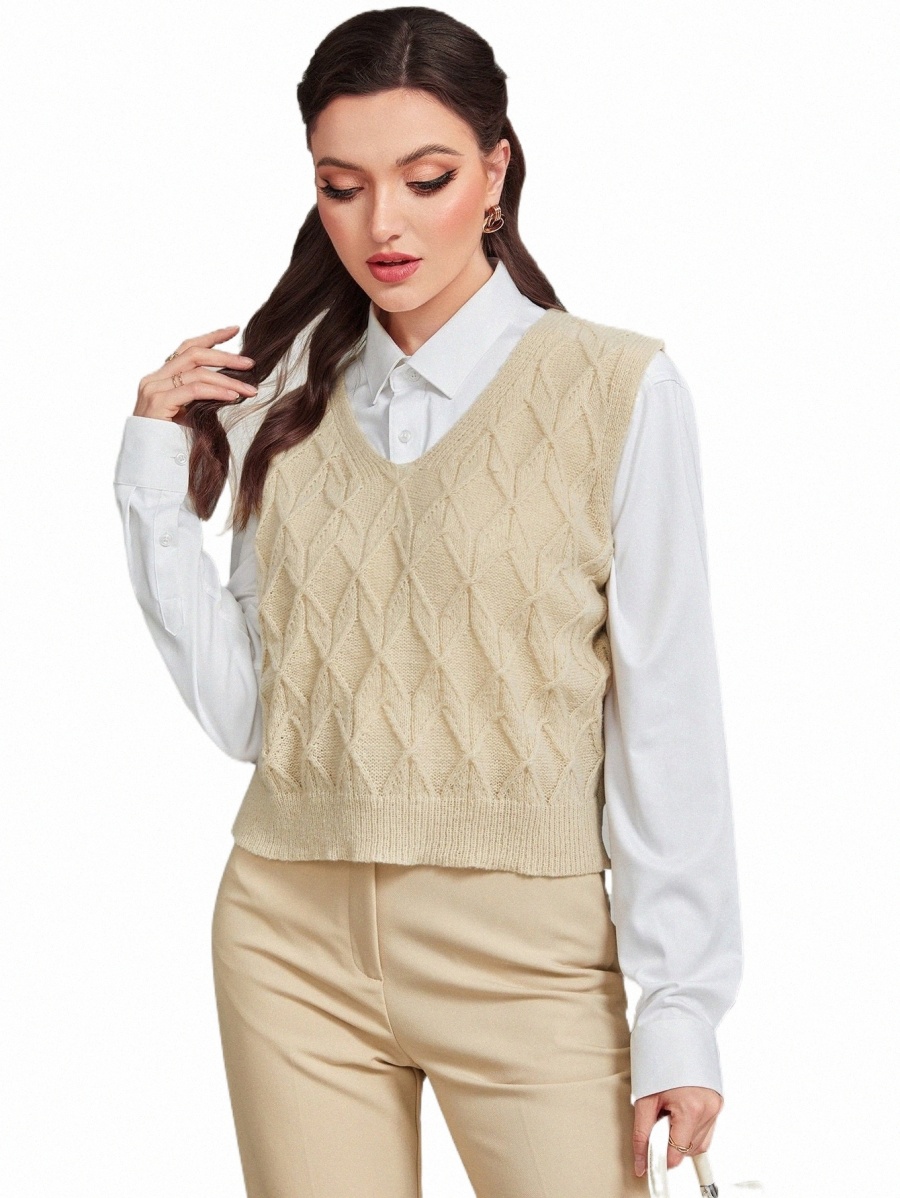 

Women's Sweaters textured Knit Sweater Vest Without Blouse Y2wJ#, Red