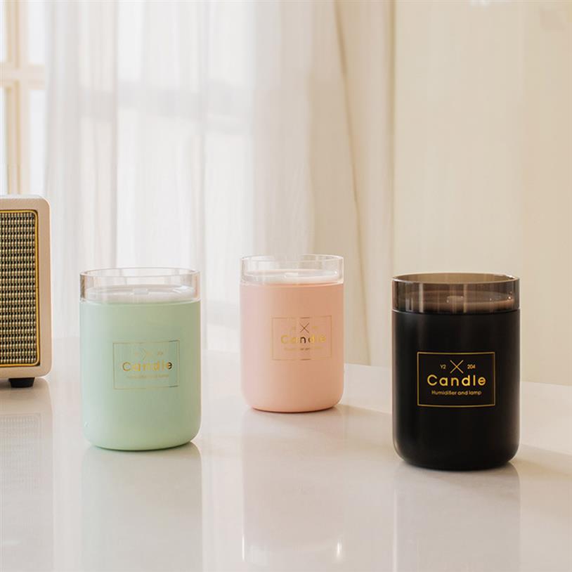 Drop Ship Epack Candle Air Humidifier Romantic Ultrasonic Soft Light USB Essential Oil Diffuser Car Purifier Aroma Anion Mist Make216x