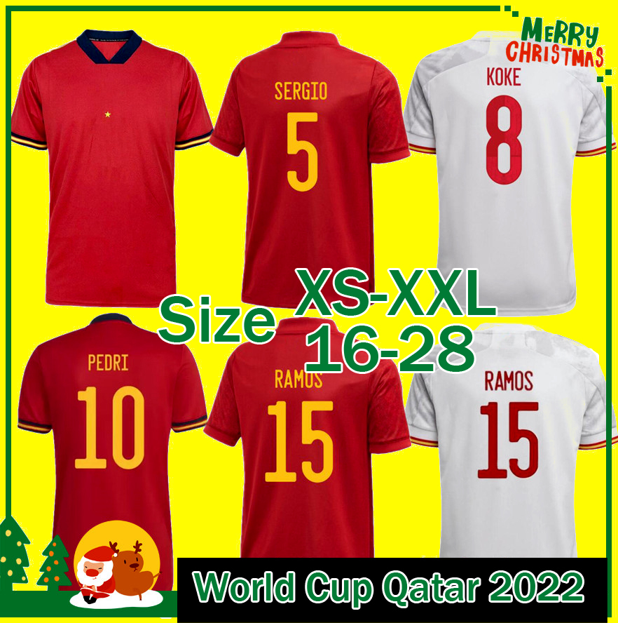 

ASENSIO 2021 2022 soccer Jerseys national team unifroms MORATA football shirts Men and kids RODRIGO CANALES ANSU FATI RAMOS SAUL SPAINS KOKE, 2020 home
